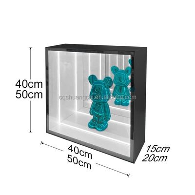 Casilla de visualización de espejo infinito de luz LED de alto brillo para decoraciones de productos 2024