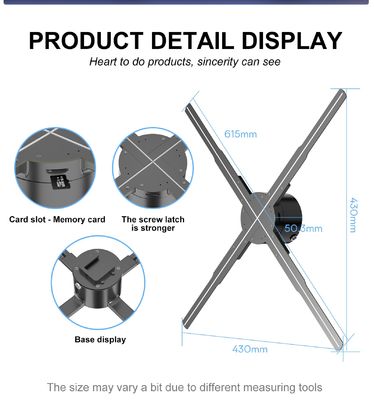 16Gb Card Ventilador Holograma Holográfico Publicidad Led Fan Display 3D Holograma Fan OEM
