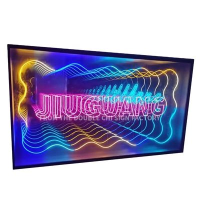 Personalización Abyss Neon Mirror Cajas de luz publicitaria para montado en la pared o en el suelo