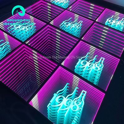 2023 Mejor producto de colores ricos en interiores 3D espejo neón pista de baile para DJ discoteca fiesta