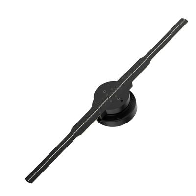 Relación de contraste 1.28mm WiFi 3D Holograma Fan de publicidad con 2 cuchillas y pantalla LED