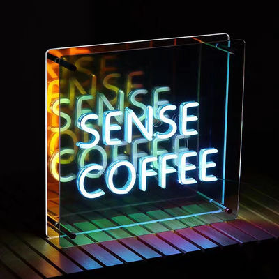Espejo multicapa 3D de signo de neón Espejo con logotipo LED de color personalizado perfecto