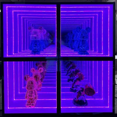 LED luminoso Infinity Mirror Display Cabinet para muebles Bar de vino en rojo blanco azul