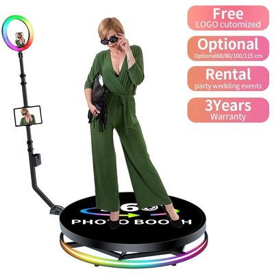 Estante fotográfico automático 360 para eventos de negocios Logotipo personalizado de entrada de voltaje 110-240V