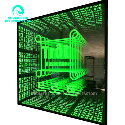 12V Personalizado de Neón Infinity Mirror LED Logotipo de múltiples capas 3d Bailando para la decoración de interiores