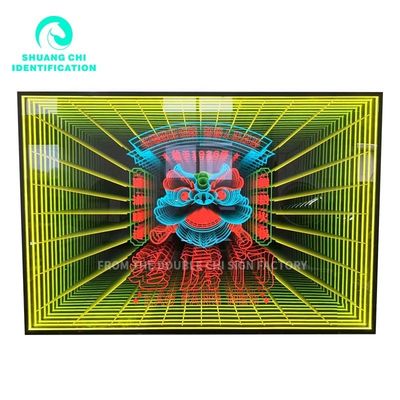 12V Personalizado de Neón Infinity Mirror LED Logotipo de múltiples capas 3d Bailando para la decoración de interiores