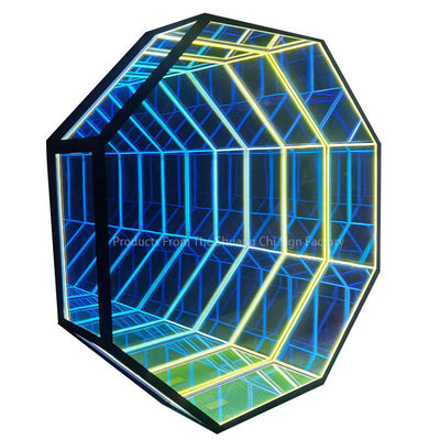 Espejo de piso de ilusión óptica LED 3D de neón infinito personalizado eleva tu decoración del hogar