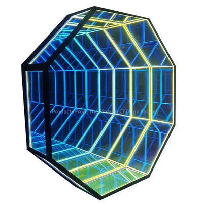 Elevar la decoración impresionante 3D Neon Abyssal espejo a cuadros 50X50 en colores personalizables