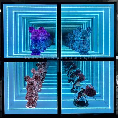 Decoración de eventos de bodas con neón de vidrio LED personalizado con decoraciones de vitrina de espejo