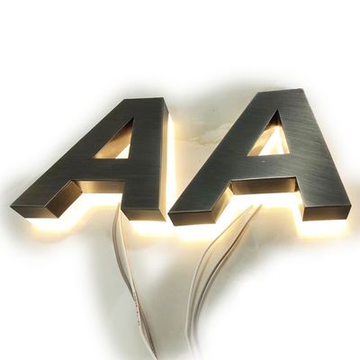 Acrílico LED de banda de acero inoxidable caracteres luminosos para vallas publicitarias en el exterior