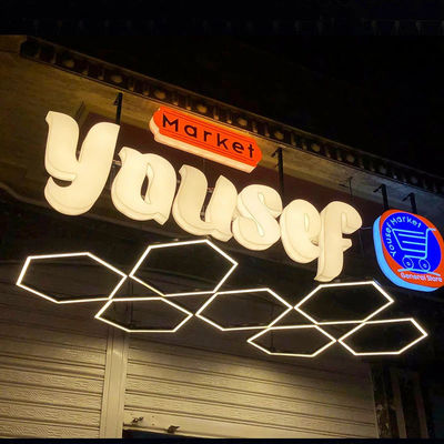 Acrílico LED de banda de acero inoxidable caracteres luminosos para vallas publicitarias en el exterior