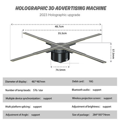 115cm Modelo Universal 2500cd Proyector de Hologramas de Brillo para Tiendas de Automóviles 4S