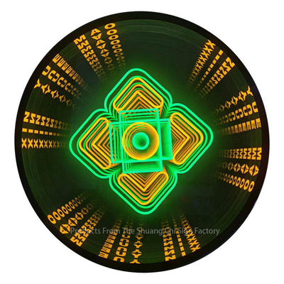 Arte de pared de espejo de neón LED asequible con toque lúdico y otra fuente de luz