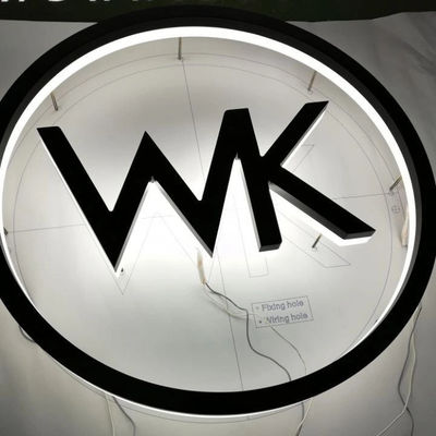 Signo retroiluminado de acero inoxidable Display de letras 3D personalizable para logotipos electrónicos de empresas