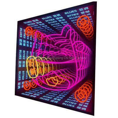 Transforma tu espacio con Infinite Mirror 3D Personalizado LED Neon Sign Abraza la creatividad