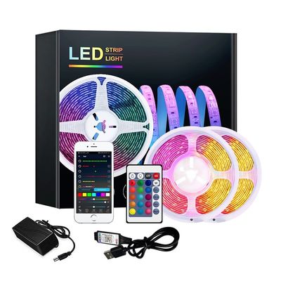 Smart Home Decoration 5050 RGB LED Light Strip con sincronización de música y control remoto