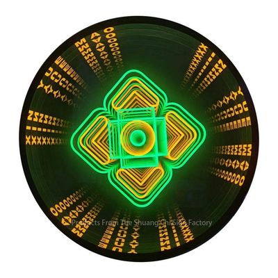 Espejos de neón abismo punto focal perfecto Espejo de neón infinito personalizado con soporte de oscurecimiento
