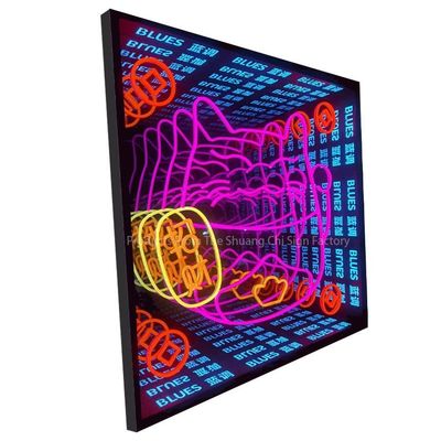 Espejos de neón abismo punto focal perfecto Espejo de neón infinito personalizado con soporte de oscurecimiento