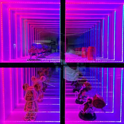 Superbamente diseñado Infinito Abismo luminoso Gabinete de visualización de espejo con tamaño personalizado