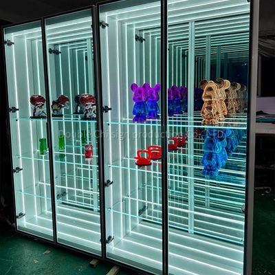 Superbamente diseñado Infinito Abismo luminoso Gabinete de visualización de espejo con tamaño personalizado