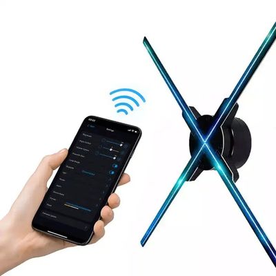 1800 Brillo Pared 3D Holograma de publicidad con APP Subir contenido por venir