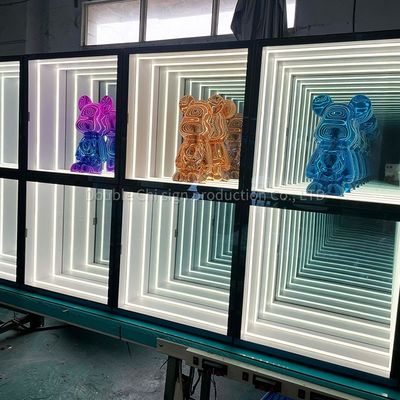 Buen gabinete de visualización de espejo de abismo de luz de tono variable para interiores y exteriores