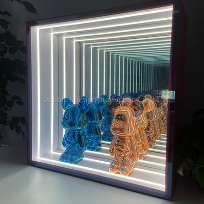 Interior exterior colgante de la pared LED cambio de color de la luz decorativa abismo infinito espejo de visualización del espejo gabinete