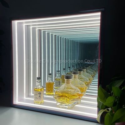 Interior exterior colgante de la pared LED cambio de color de la luz decorativa abismo infinito espejo de visualización del espejo gabinete