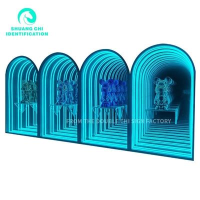 Pared de tornillo fijación de forma personalizada Abismo espejo de neón para la decoración interior contemporánea