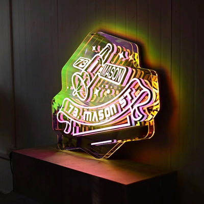 Colores personalizables 3D LED efecto infinito Espejo Luz de neón Signo con material de vidrio