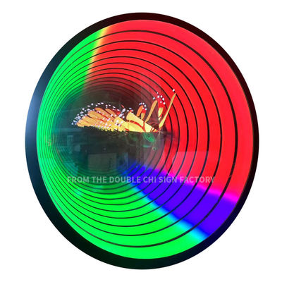 Signo de letra de túnel LED de vidrio con efecto espejo infinito y voltaje DC12V/AC110-220V