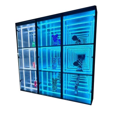 Tendencia de la moda de 2024 Tamaño personalizado Lego Vino Tarjeta de colección Infinity Mirror Display Case