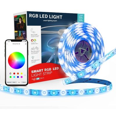 Wifi Smart Multicolor 5m 12v 5050 RGB Luz de banda LED para iluminación doméstica personalizable