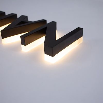 Luz LED de alto brillo de acero inoxidable retroiluminado acrílico 3d iluminado Carta logotipo