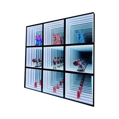 Casco de pantalla de espejo infinito para muebles de salón de exposiciones tienda de ventas personalizada