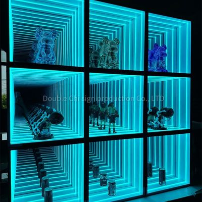 Casco de pantalla de espejo infinito para muebles de salón de exposiciones tienda de ventas personalizada
