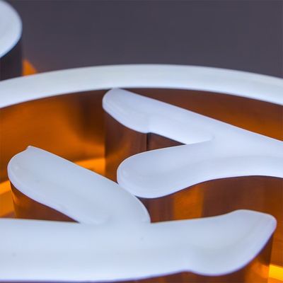 Logotipo personalizado caracteres luminosos con acrílico de acero inoxidable iluminación de tira LED