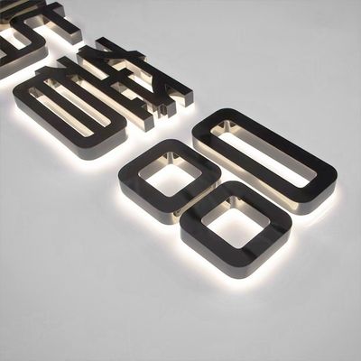 Logotipo personalizado caracteres luminosos con acrílico de acero inoxidable iluminación de tira LED