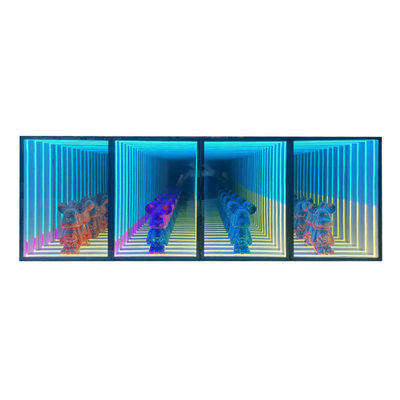 Tamaño personalizado Fashion Light Up 3D LED Infinity Mirror Display Case para artículos de moda