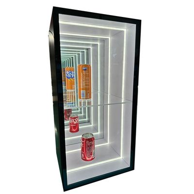 Tamaño personalizado Fashion Light Up 3D LED Infinity Mirror Display Case para artículos de moda