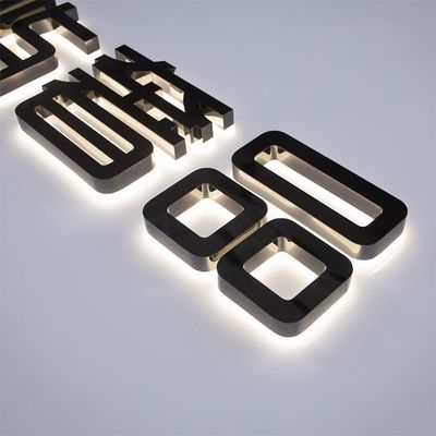 Tablero publicitario de la calle LED Letras del alfabeto con bandas de acero inoxidable e iluminación