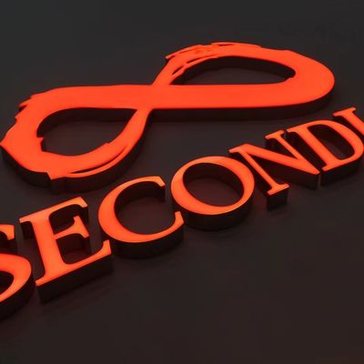 Tablero publicitario de la calle LED Letras del alfabeto con bandas de acero inoxidable e iluminación