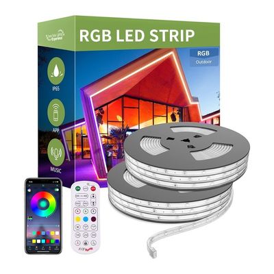 Kit de tiras LED 5M impermeable con función de cambio de color RGB y alto flujo luminoso de 110lm