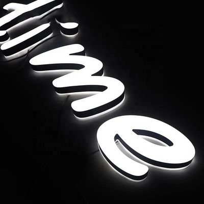 Cartelería de centros comerciales Letras retroiluminadas a LED personalizadas con luz de neón y letras de aluminio