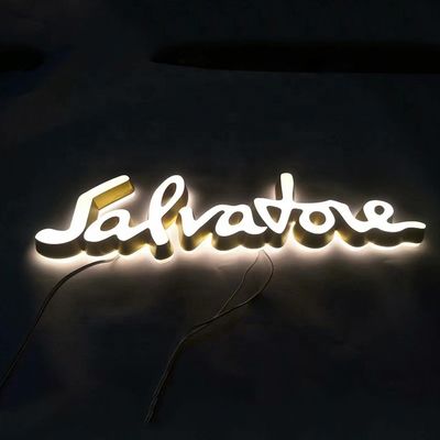 Cartelería de centros comerciales Letras retroiluminadas a LED personalizadas con luz de neón y letras de aluminio
