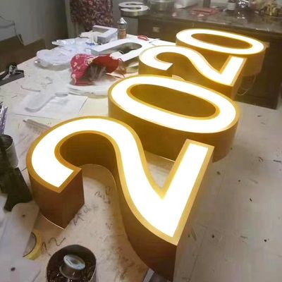 Cartelería de centros comerciales Letras retroiluminadas a LED personalizadas con luz de neón y letras de aluminio