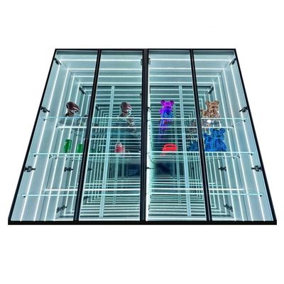 2024 Joyería de vidrio 3D Infinity Mirror Display Case Luz LED de alto brillo incluida