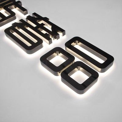 Fuente de luz de neón LED Color personalizado cartel de letras de acero inoxidable para centros comerciales