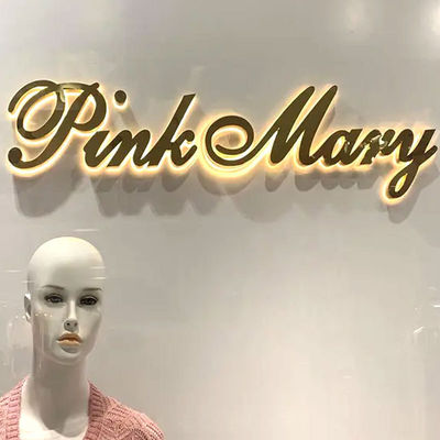Fuente de luz de neón LED Color personalizado cartel de letras de acero inoxidable para centros comerciales