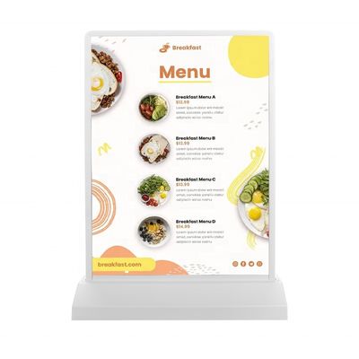 Restaurante A4 A5 Recargable Led Light Box con mostrador de menú de mesa